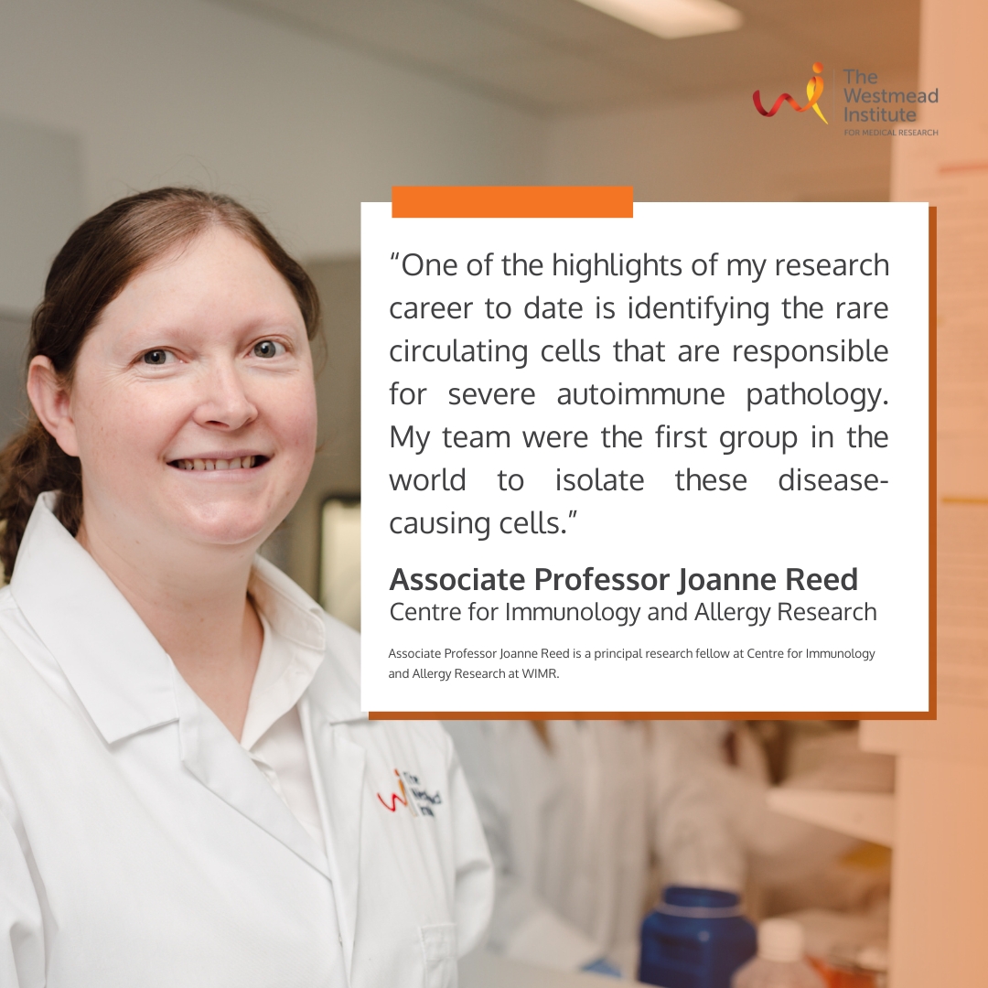 Introducing Associate Professor Joanne Reed👩‍🔬⠀ ⠀ Associate Professor Reed and her team are focusing on identifying treatments that can specifically eradicate the disease-causing cells, whilst preserving healthy cells.⠀ ⠀⠀ 🔗Read more -westmeadinstitute.org.au/news-and-events