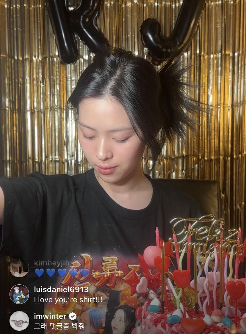 aespa’s Winter commented on Ryujin’s birthday live! Winter: Ryujinaaaa Winter: Happy Birthdayyy