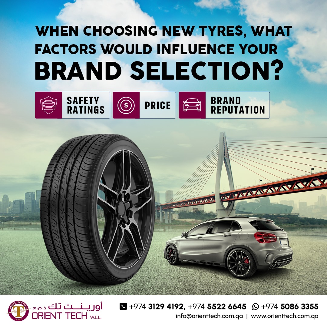 When it comes to choosing new tires, several factors can influence your brand selection. What's your priority? 🚗💨 #TireSelection #SafetyFirst #BudgetFriendly #BrandReputation #RoadSafety #DriveWithConfidence`#Orienttechwll #automotiverepair #carserviceshop #Qatar #Doha