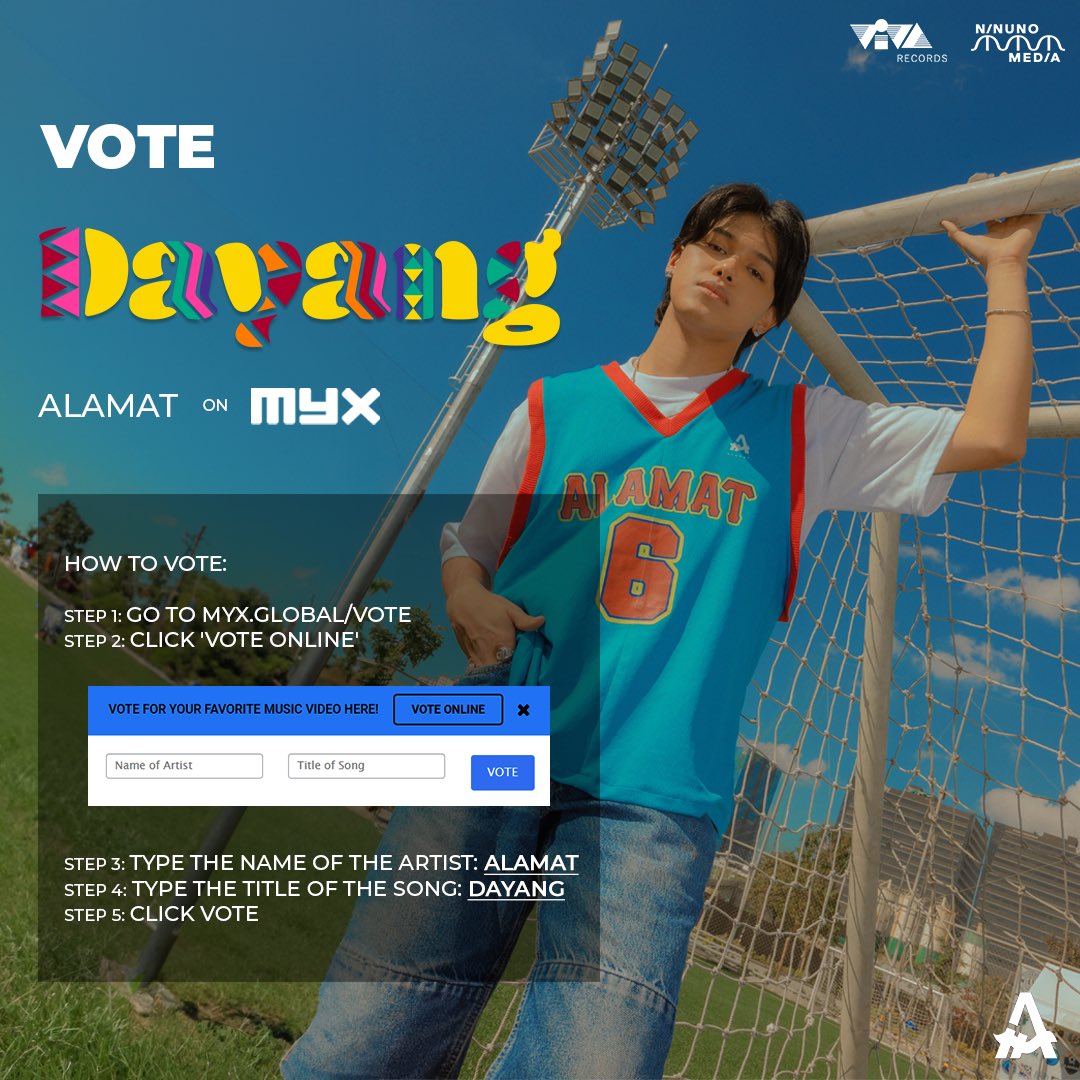 Official_ALAMAT's tweet photo. #ALAMAT HANDA ‘RAP!
Tangi kong Dayang, let’s vote for ‘DAYANG’ on MYX! ☝️❤️
Here’s a guide on how to vote:
1. Go to https://t.co/Za3s92lCZi
2. Type for the name of the artist: ALAMAT
3. Type for the title of the song: DAYANG
4. Submit by clicking on VOTE
#ALAMATDayang #DAYANGKalasahanTaKaw