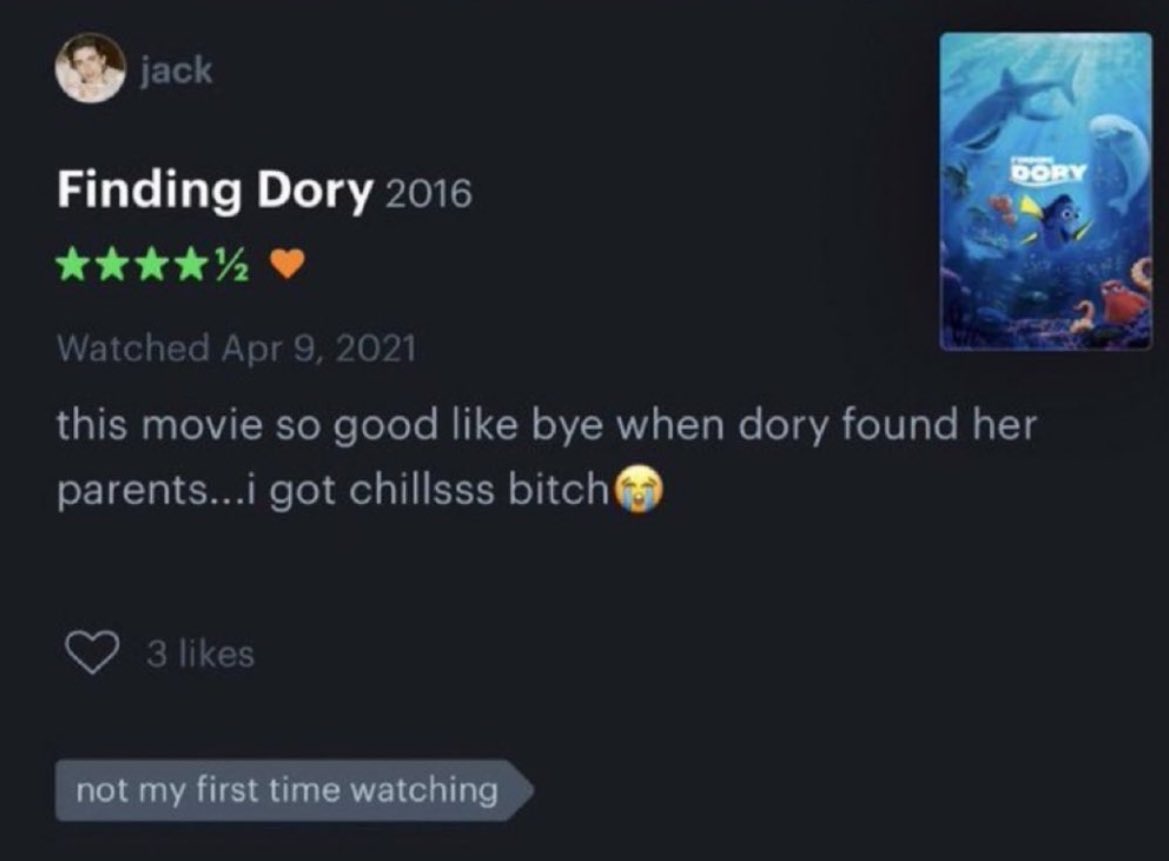 thinking about oomfs finding dory review…😭