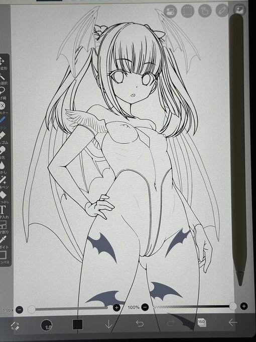 づねちゃのリリスコスのやつ。

とりあえずこんな感じで描いてました。
臍下からの垂直Tフロントレオタードが描きたかったってやつ。 