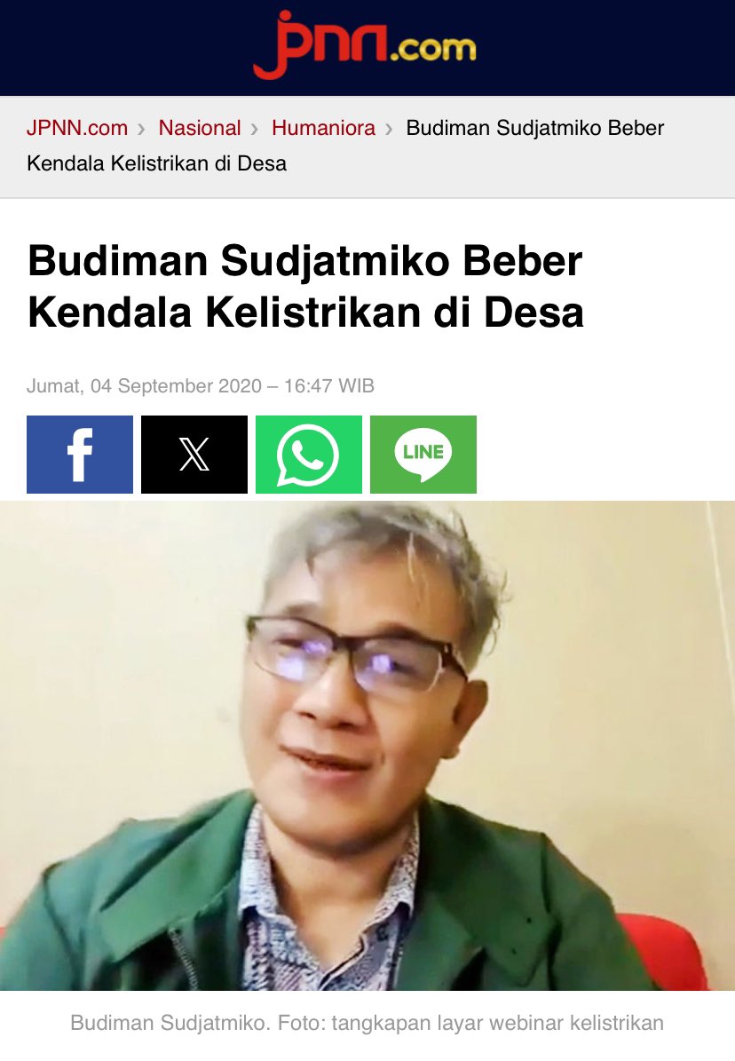 Solusi tenaga listrik yg otonom, modular dan portable akan menjadi prioritas utk dikembangkan di desa2. Lalu teknologi penyimpanan energi (Energy Storage) yg efisien menjadi kunci penyediaan dan pengelolaan kelistrikan masa depan. @budimandjatmiko