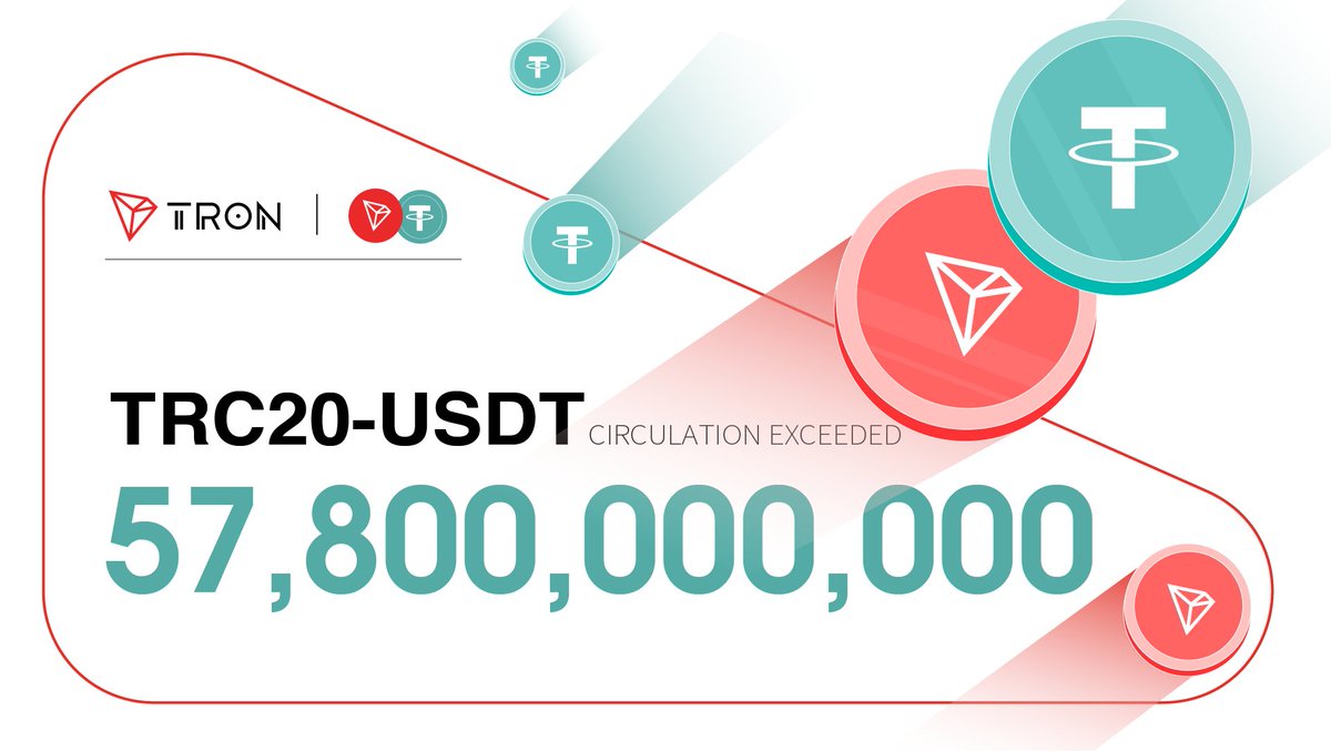 57.8 billion #TRC20-#USDT in circulation! 😎 A testament to the power of #TRONICS – together, we keep building a stronger network. 💪