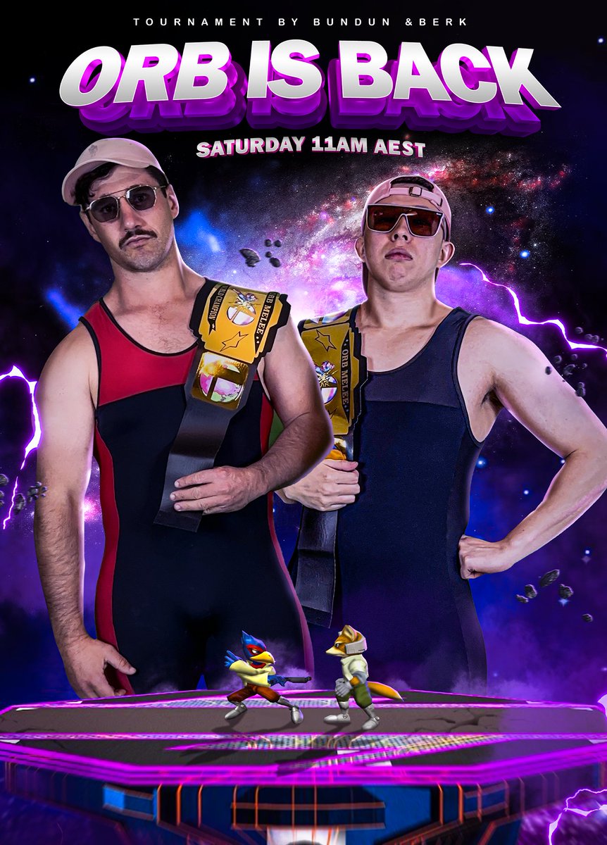 ORBMelee's tweet photo. Saturday Aus time. Friday 6pm PDT

Lotta shit happening. 

Sign up if you haven't. Tune in if you can't. Gonna be big https://t.co/mpCksYvDmN