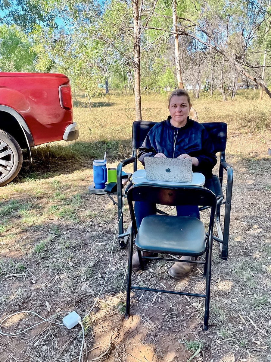 Signing off from my Queensland remote work paradise! 🌴💻 Lap desks (aka stable tables) are the unsung heroes, right? 

#RemoteWorking  #OutbackQueensland #WorkAnywhere