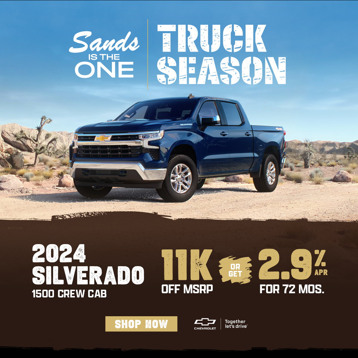 🌟 Spring into action with the 2024 Chevrolet Silverado 1500! Choose to save over $11,000 off MSRP or opt for a low 2.9% APR for up to 72 mos! 🌄🚚 Tailor your deal to your adventure! #ChevroletSilverado #Silverado1500

Shop For Yours at 👉 p1.tt/49FeY5x