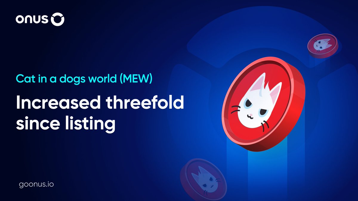 🐱 Cat in a Dogs World (MEW) increased threefold since listing @MewsWorld #MEW is a meme coin built on the #Solana #blockchain with the ambition to rival its #Doge-themed counterparts. In the past 24 hours, #MEW has increased by 37.1% and is currently trading at 173 VNDC, 3