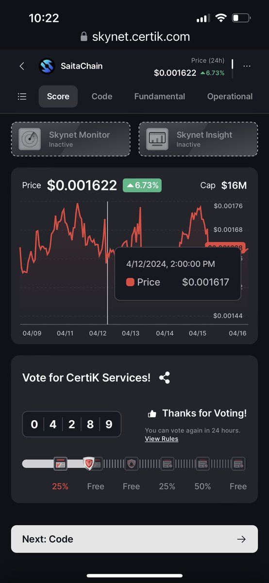 #SaitaChain @ 35% Audit from Certik, and climbing. Next up…. NOSE BLEED SECTION. 💥👍🚀🔥🙏👊🏼🐺😎💯💣🏆 GO VOTE EVERY DAY. THANX