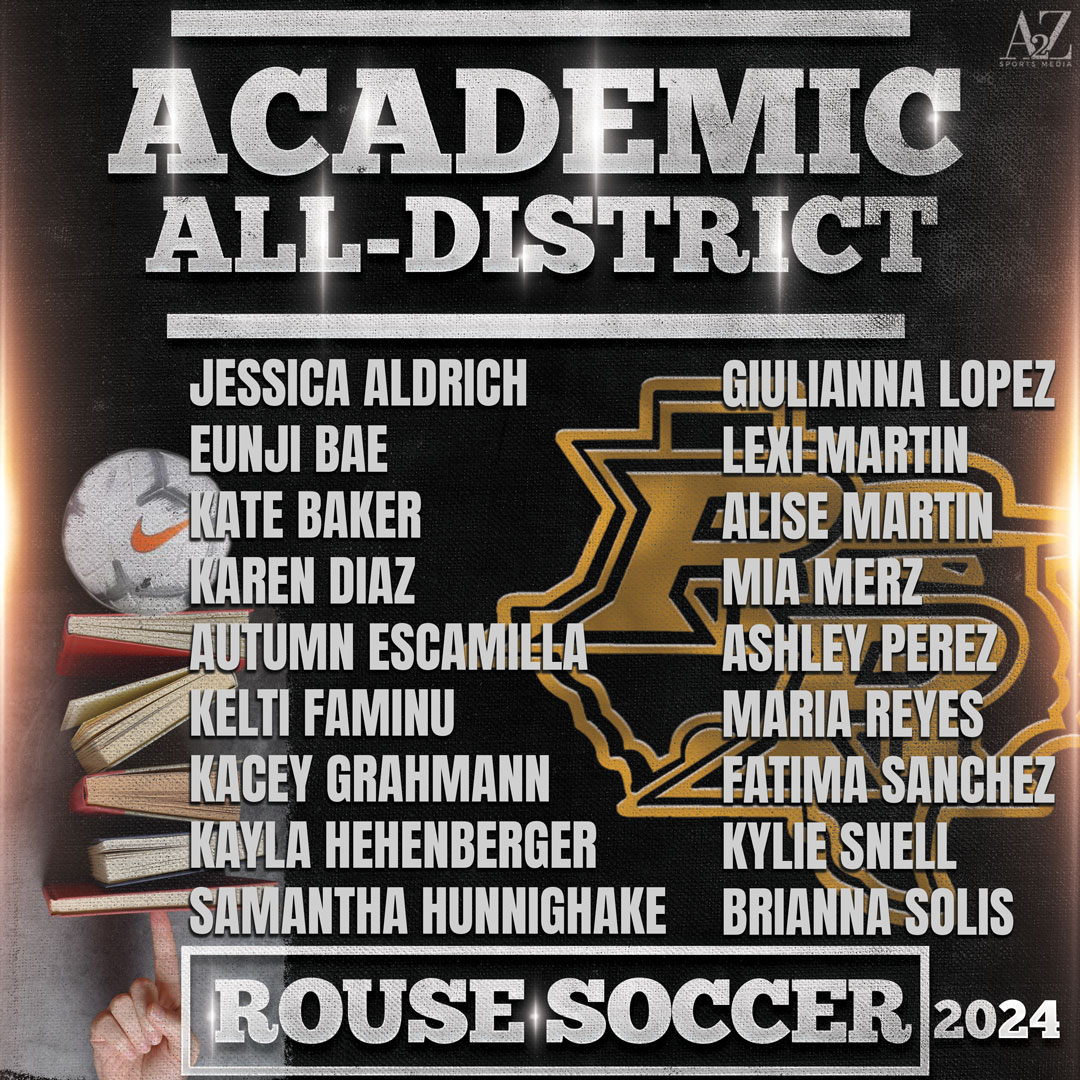Congratulations to the student-athletes who earned Academic All-District this season! @RouseGirls @RouseScrBooster @ElrodCoach