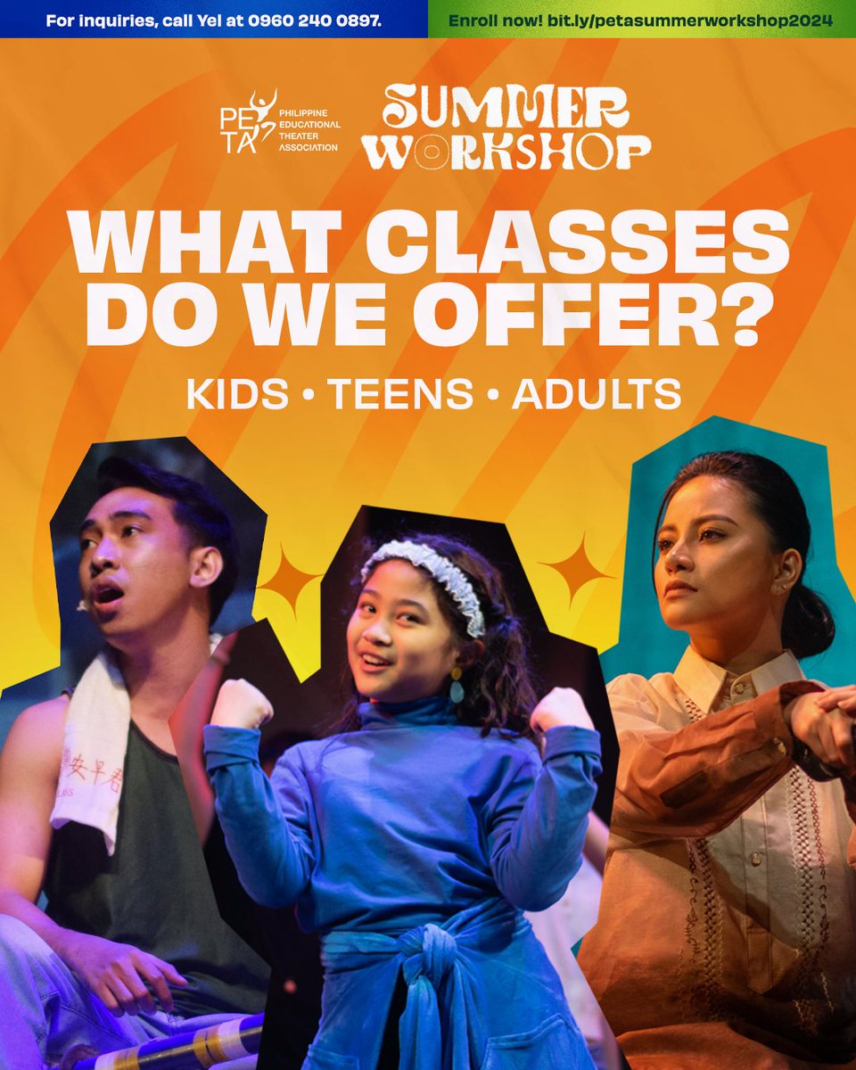 petatheater's tweet photo. Looking for something exciting to do this summer? Check out PETA's Summer Workshops offerings—we have classes for children, teens, and even adults! 🌴🌊

Make this a summer to remember! 🧡 Sign-up today: https://t.co/67nxPsEQUF

#PETAWorkshops #PETASummerWorkshop2024 https://t.co/L81zcB3Fwk