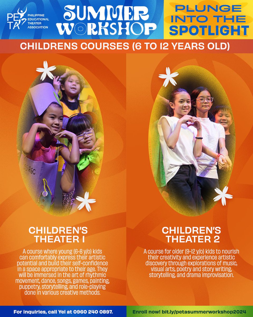 petatheater's tweet photo. Looking for something exciting to do this summer? Check out PETA's Summer Workshops offerings—we have classes for children, teens, and even adults! 🌴🌊

Make this a summer to remember! 🧡 Sign-up today: https://t.co/67nxPsEQUF

#PETAWorkshops #PETASummerWorkshop2024 https://t.co/L81zcB3Fwk