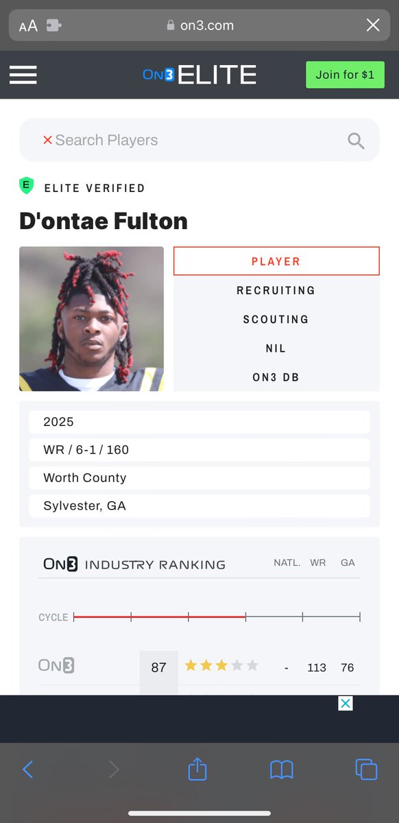 DontaeFultonATH's tweet photo. #AGTG Blessed to be ranked a 3 star! 🙏

@On3Recruits @ChadSimmons_ @CharlesPower https://t.co/HqJdAWBex7