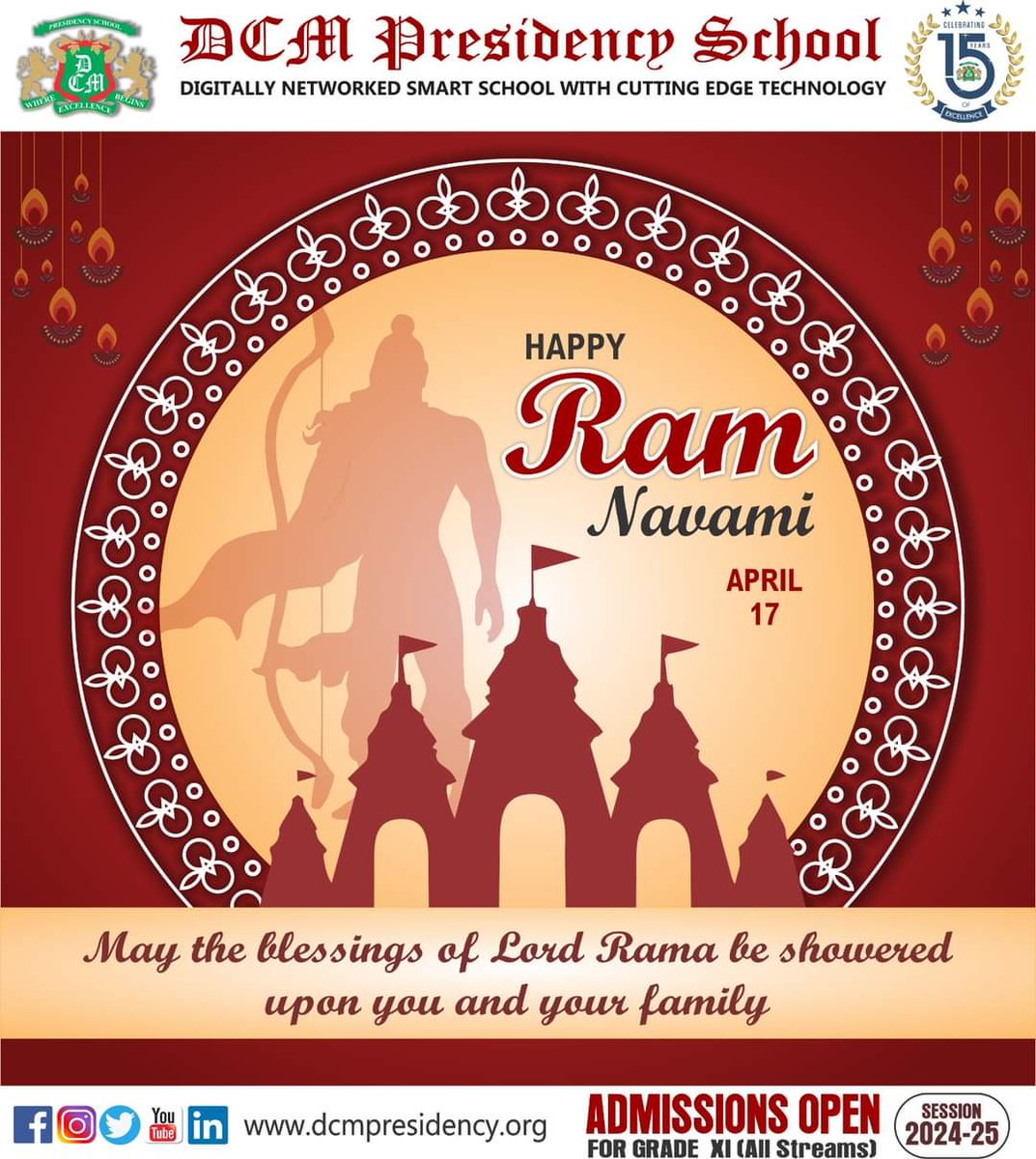 Wishing you and your family a blessed Ram Navami filled with devotion, joy, and peace. May Lord Rama guide you towards righteousness and virtue. #BestSchoolInLudhiana #DCMP #ram #RamNavami2024