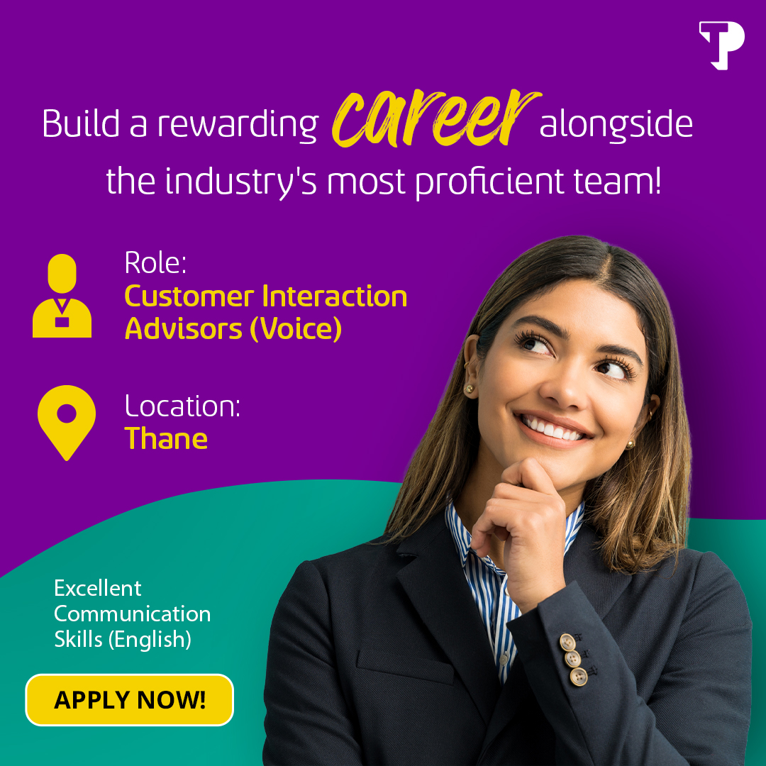 Apply now at bit.ly/RecJan2023.

Looking for a work culture that values collaboration and innovation? 

Join the #TPSquad and build your career success story!

#TPIndia #TPCareers #JobsinMumbai #JobsinMaharashtra #HiringNow