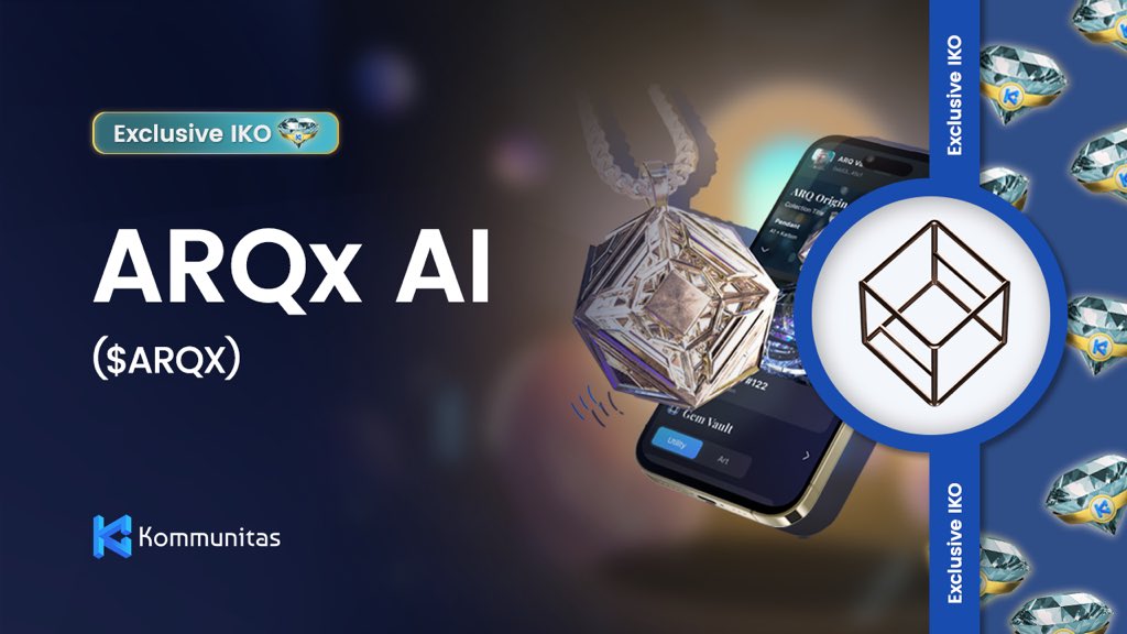 kommunitasnet's tweet photo. Dear $KOMmunity,

We are thrilled to announce our partnership with @ARQxAI for our upcoming IKO. 

ARQx is changing how the world shops for jewelry with our Al-to-IRL mass market mobile design platform. All powered by $ARQX.

Here’s why ARQx is a game-changer in the jewelry scene:

• AI-Powered Design: Anyone on earth can become a pro fashion designer in seconds.
• Craftsmanship & Quality: Experience the creation of your design by expert jewelers.
• Fashion Democratized: ARQ replaces online shopping, turning customers into creators.
• ARQX Utility: All AI designs require ARQX token + 10% of all jewelry sales buyback/burn.

Stay tuned for more details about our IKO dates!