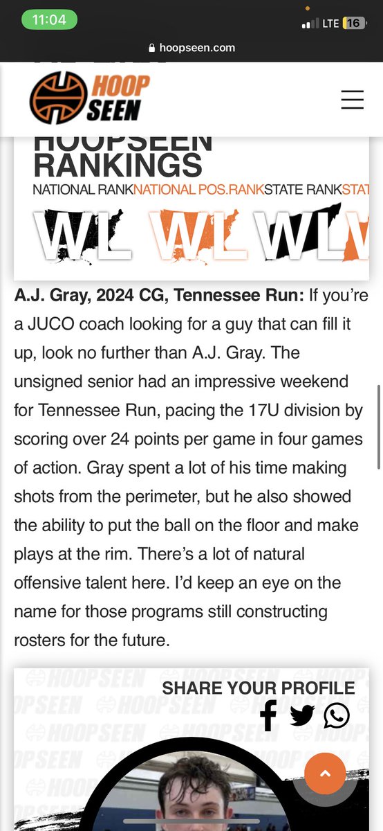 AJ Gray 6’1 CG Hardin Valley Academy Knoxville, Tennessee @HoopSeenTN @hoopseen @VEAHoops @CCCVathletics @CoachNeal @DudleyQuan @JucoRecruiting @jayprice01 @thecoachhughes @arthurlatham