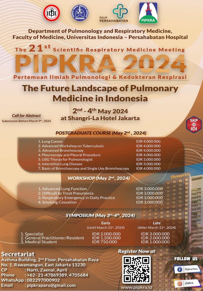 dokterparu's tweet photo. Kemudian TS dokter dan dokter spesialis silakan merapat ke seminar Departemen Pulmonologi dan Kedokteran Respirasi FKUI @PIPKRA pada 2 - 4 Mei 2024 di Shangri-la Jakarta. Bener² pas sa akan bahas 2 topik mengenai paru kempes &amp; kerendem ini. https://t.co/WAQPaw6Gja https://t.co/58rrYSKA3e