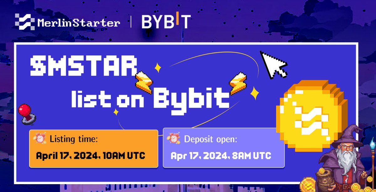 🚀 Get ready for the $MSTAR launch! 📣 $MSTAR will list on the #BybitSpot trading platform @Bybit_Official 🗓 Listing time: April 17, 2024, 10AM UTC. 🔥 Deposit open: Apr 17, 2024, 8AM UTC. #MerlinStarter #BybitListing #MerlinLayer2
