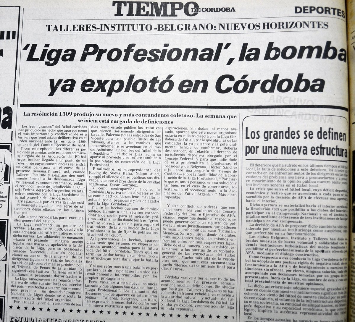 @dhferreiro22 @TovigginoPablo Daniel explícame a qué grandes marginó #Talleres en los 80 si justamente todos los clubes nucleados en la liga del interior (los considerados grandes) apoyaron lo que AFA puso sobre la mesa en ese contexto:la resolución 1309 que generó un conflicto entre dichos clubes y las ligas