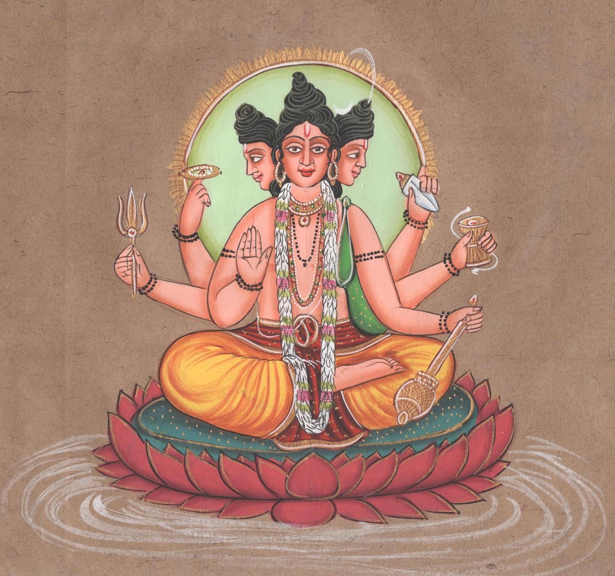 Dattatreya – Brahma Vishnu Shiva Painting #Brahma #vishnu #shiva  #HinduArt #Dattatreya #HinduDeity #Spiritual #IndianPainting #ArtnIndia #handmade #onlineart #art #painting #decor #arts #paintings #ethnic