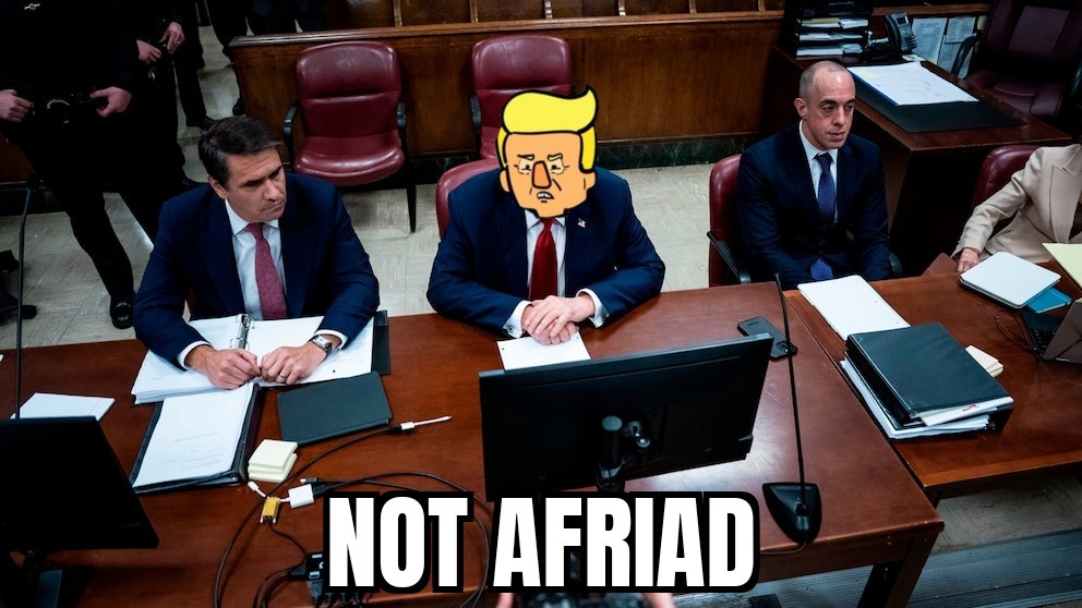 Trumpolinian's tweet photo. They can put me on criminal trials but they will never take my passion for memes away!!! 💢💢💢 https://t.co/z3R6OAyPsF