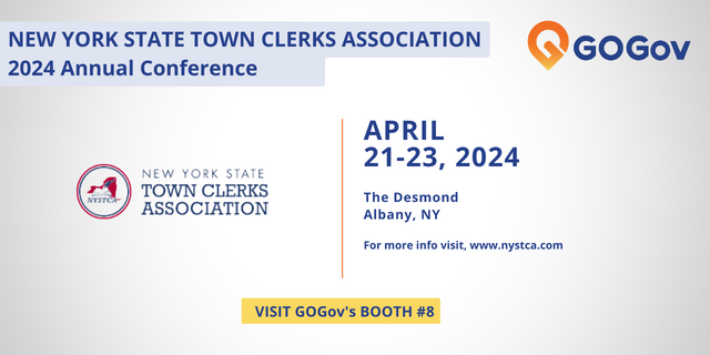 🎉 The wait is over! 🎉 The GOGov Team is live at the New York State Town Clerks Association Annual Conference. Visit booth 8 to explore our innovative solutions for town clerks and local governments. Let's revolutionize local government together! #NYSTCA #GOGov #LocalGov