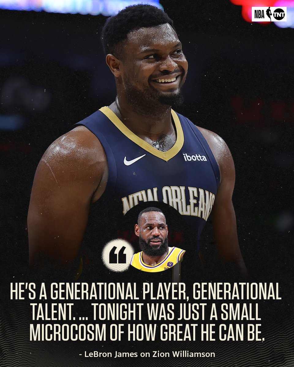 LeBron with high praise for Zion after dropping 40 POINTS in his first-ever postseason game 🙌