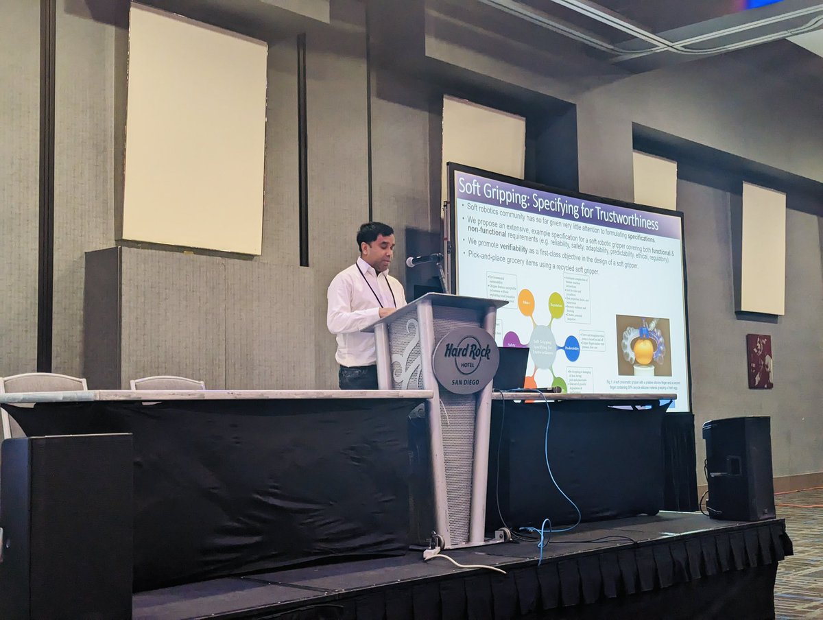 DhamindaA's tweet image. Presented our @tas_function Node multi-disciplinary paper on ‘Soft Gripping: Specifying for Trustworthiness’ at #RoboSoft2024 in San Diego. @OcadoTechnology
