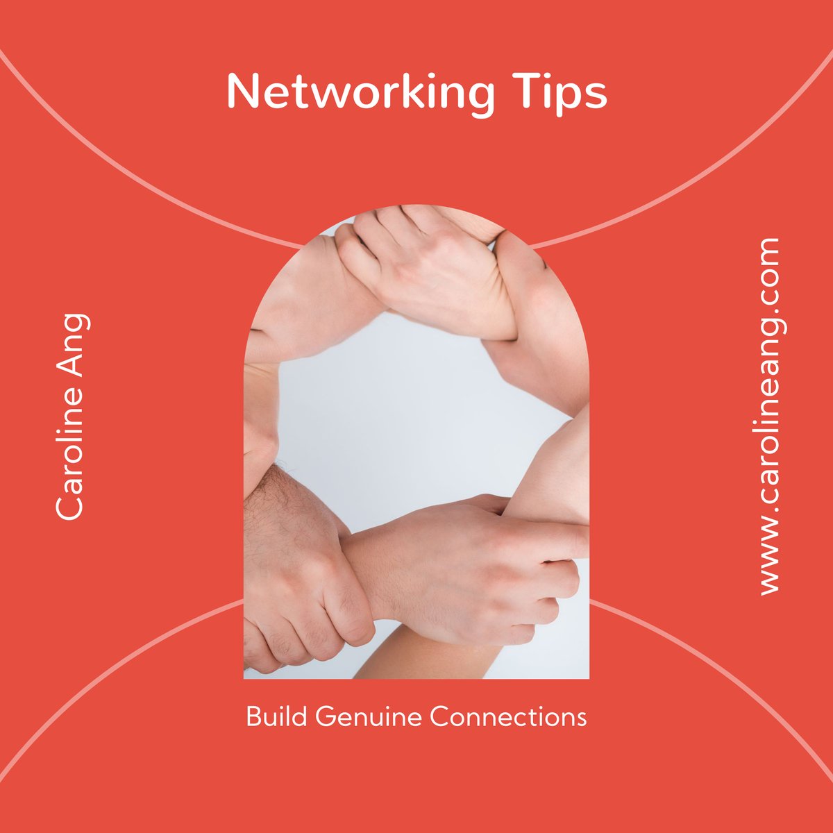 Networking is all about building genuine connections. Remember to be authentic, listen actively, and follow up with people. You never know where a new connection can take you! #networkingtips #professionalrelationships #CarolineAng