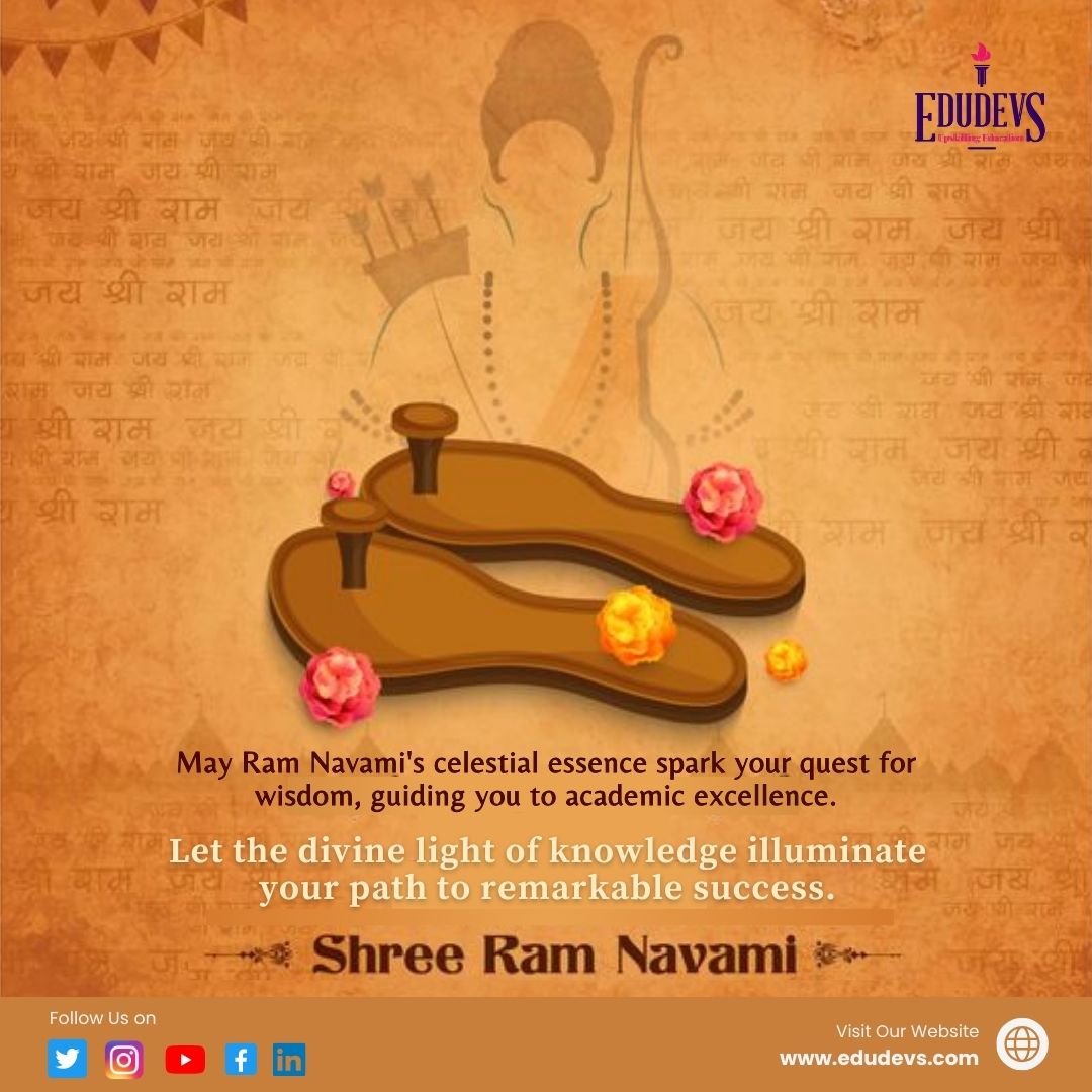✨ 𝐇𝐚𝐩𝐩𝐲 𝐑𝐚𝐦 𝐍𝐚𝐯𝐚𝐦𝐢 ✨
May the light of knowledge on this Raam Navami illuminate the path to wisdom and inspire a lifelong journey of learning and growth.

#Edudevs #RaamNavami #EducationEmpowers #WisdomJourney #LightOfKnowledge #Inspiration #LearningAndGrowth