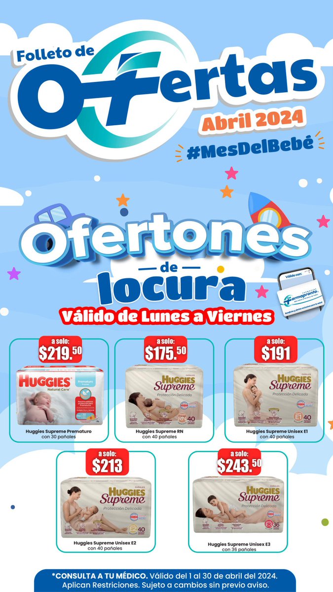 TrechoInforma's tweet photo. 📢 Descubre en Abril una amplia selección de *ofertas para ti y tu familia que Farmacias #Farmapronto tienen para ti.

Todas las #PRONTOFERTAS:
https://t.co/fMLgSApks0

¡Te esperamos! 
📍Sucursal #Taxco: Avenida de los Plateros #168. Teléfono: 5532705704.

*Aplican restricciones. https://t.co/UI0rFFzqmv
