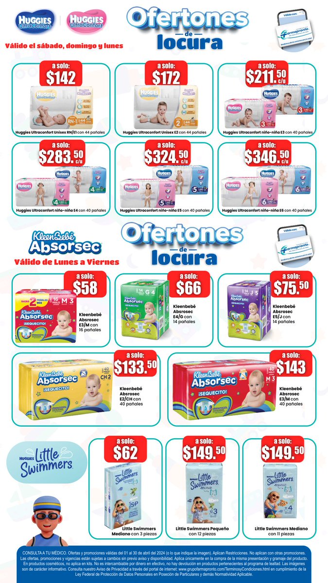 TrechoInforma's tweet photo. 📢 Descubre en Abril una amplia selección de *ofertas para ti y tu familia que Farmacias #Farmapronto tienen para ti.

Todas las #PRONTOFERTAS:
https://t.co/fMLgSApks0

¡Te esperamos! 
📍Sucursal #Taxco: Avenida de los Plateros #168. Teléfono: 5532705704.

*Aplican restricciones. https://t.co/UI0rFFzqmv