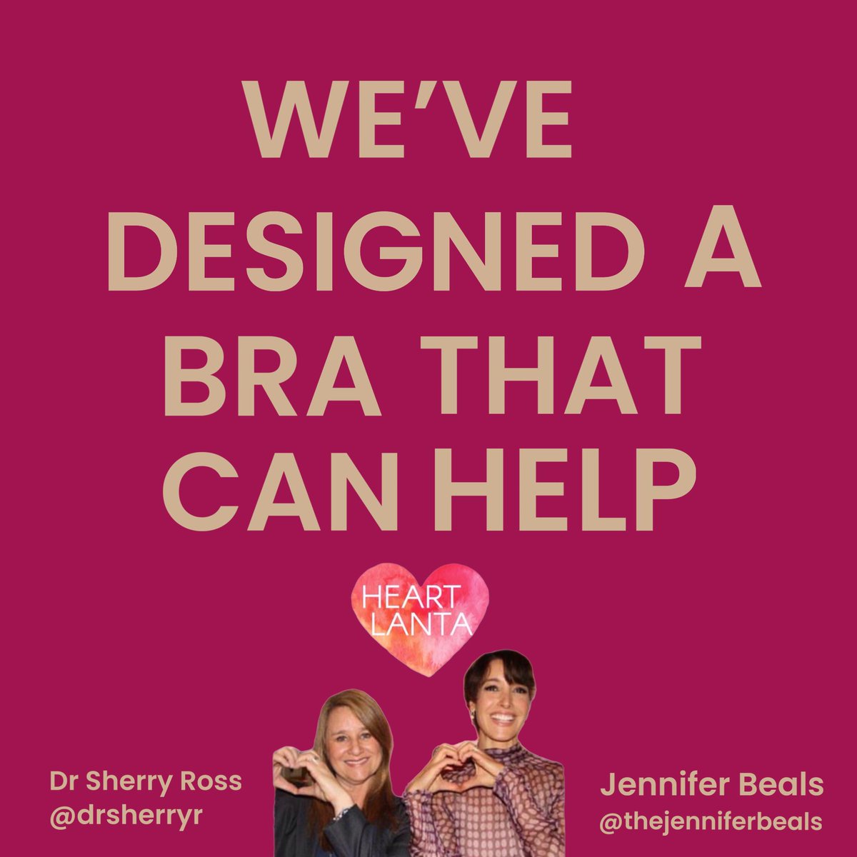 The Heartlanta Bra is Now Available! Order yours at the official link of @HeartlantaB acesohealthandmedical.com Made by a Woman Jennifer Beals @jenniferbeals Dr. Sherry Ross @DrSherylRoss