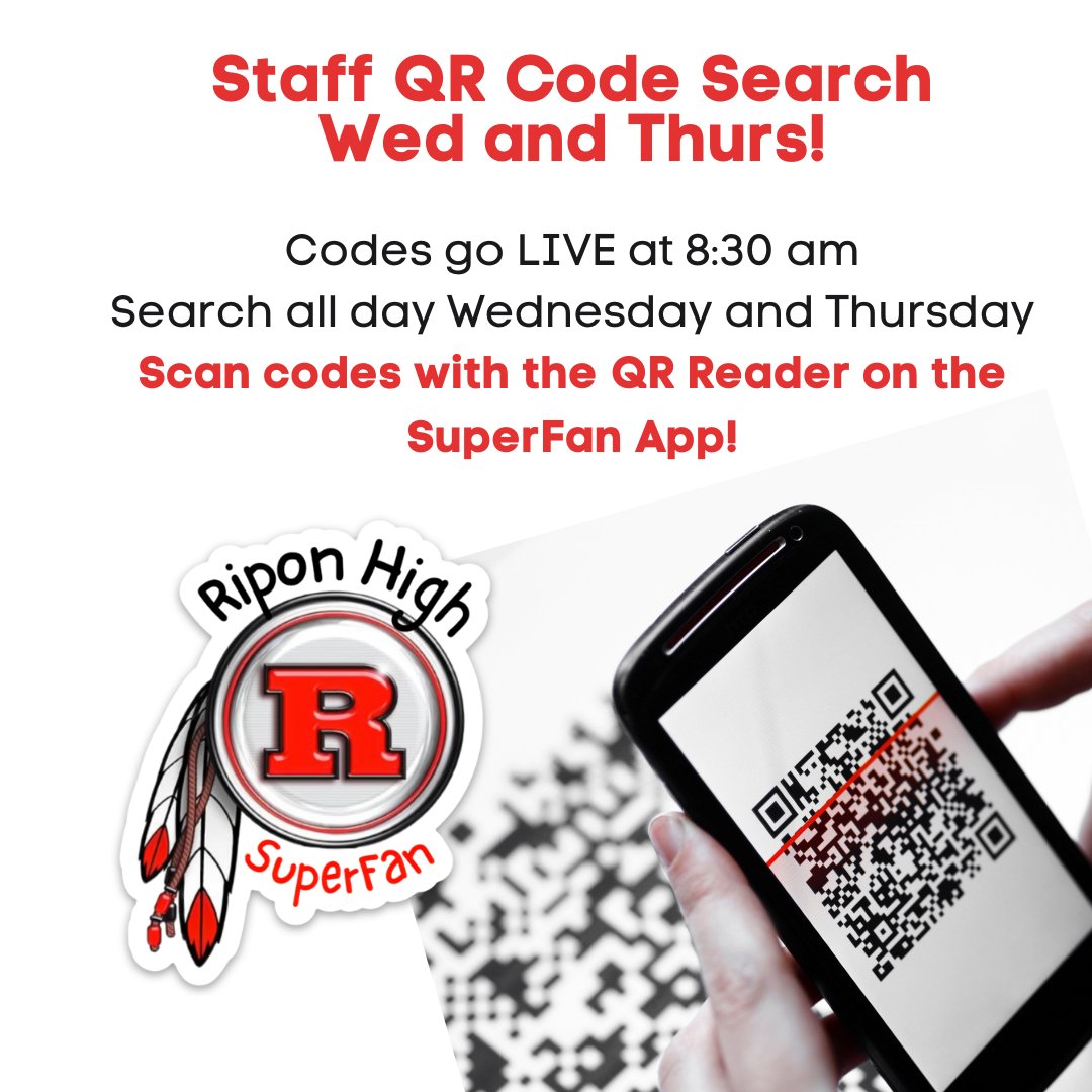 The 4th Annual QR Code Search begins tomorrow. Scan codes with the QR Reader on the SuperFan app to check you in to each code. All codes scanned enter you to win a prize associated with your code. 27 codes will be hidden around campus. Good luck!