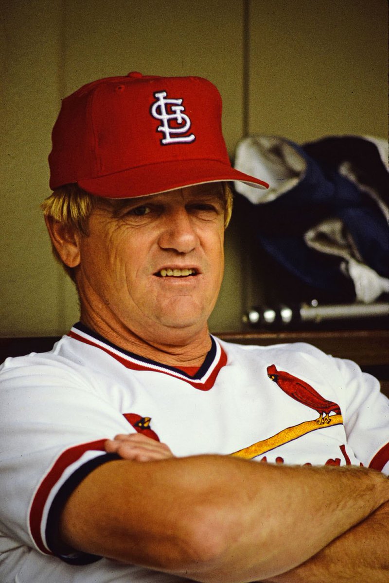 Super Sky Point to “The White Rat” Whitey Herzog, who presided over the most exciting brand of baseball of my childhood - hell, my entire life. Speed, speed, more speed, defense, pitching, and a few Jack Clark three-run homers on plastic grass. And it was simply glorious. #RIP