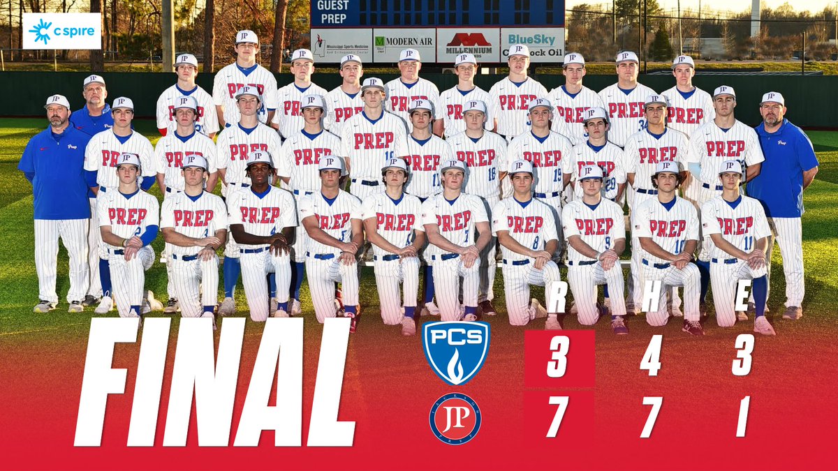 jprepbaseball's tweet photo. Prep takes game 1 over PCS and gets the 30th win on the season. @KonnorGriffin22 got the win on the mound (8-0) and went 2-3 and 2 rbi’s to help his cause. @Tre_Bryant3 had a huge bases loaded double to clear the bases with 2 outs. @thomas_cross7 added 2 hits on the night. https://t.co/dAxRQ9XvmZ