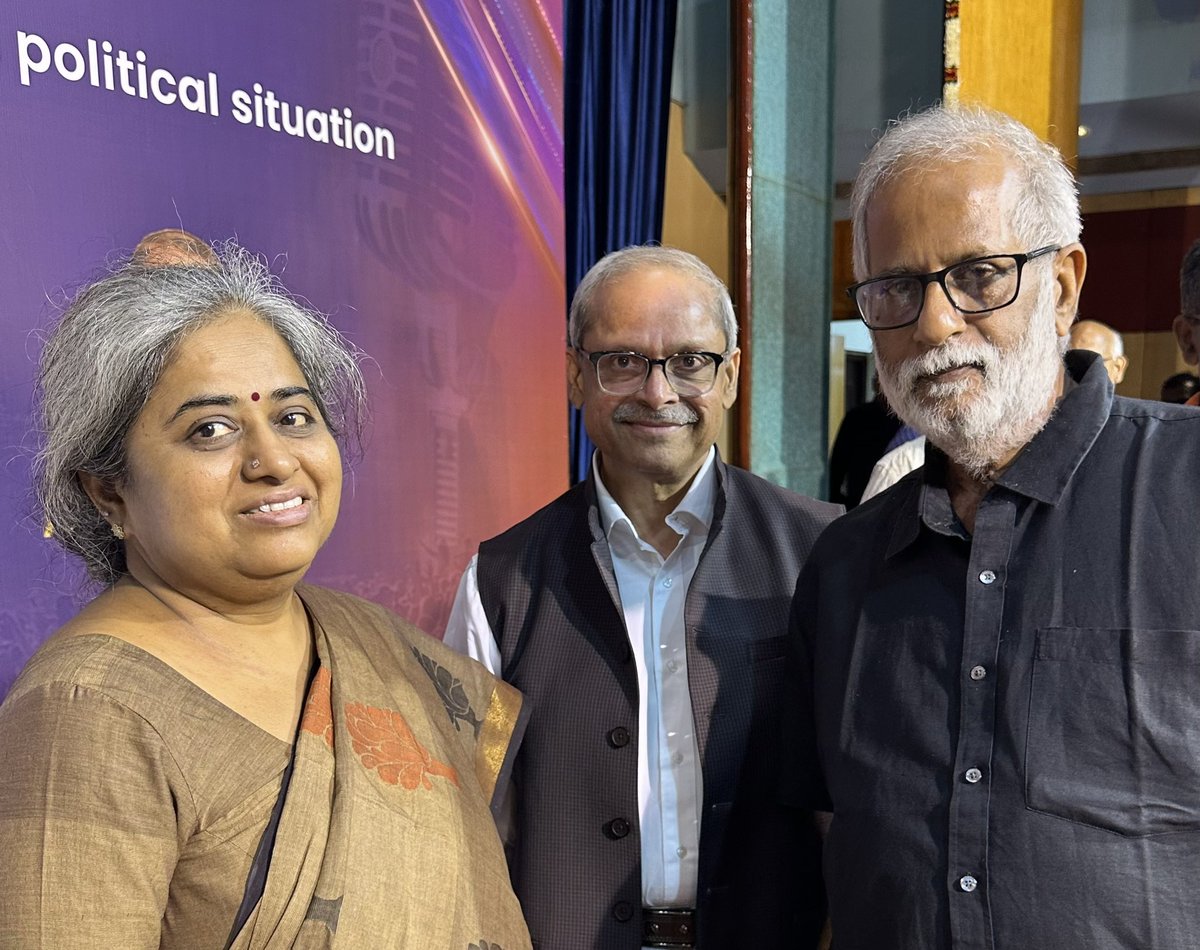 With Dr Parakala Prabhakar and my wife Dr R K Maya in Chennai last evening. Dr Prabhakar made a soul-stirring speech on the state of the nation and its economy