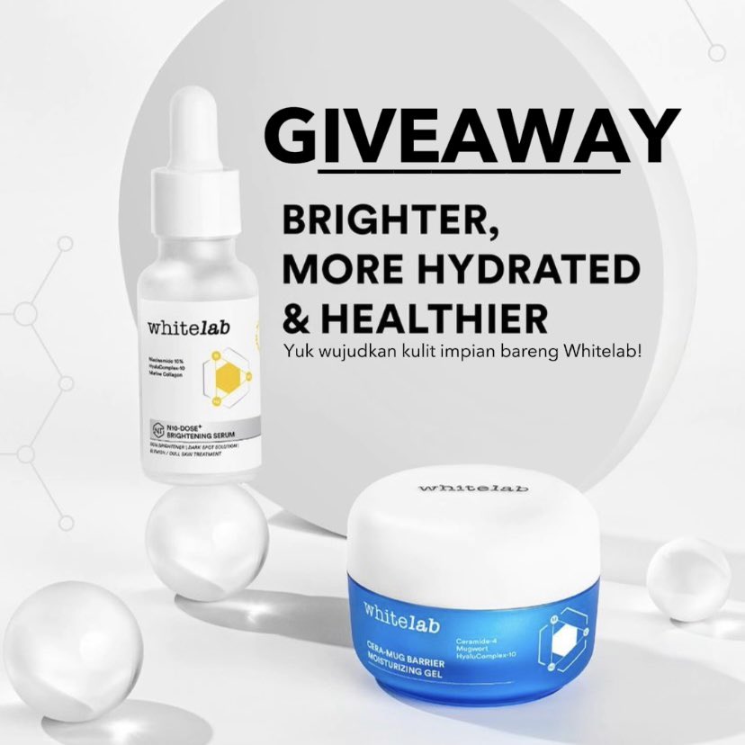 whitelab_id's tweet photo. #GIVEAWAY BAGI-BAGI WHITELAB🎉

GAMPANG‼️
✨WAJIB Follow, Like, Repost
✨Pilih mau dikirimin N10 (cerah maksimal) atau Cera-Mug (kulit lembap 48jam*) 
✨Komen sebanyak-banyaknya &amp; #BeneranSebagusItu 

Pemenang: 3 N10 &amp; 3 Cera-Mug🙋🏻‍♀️
Minlab umumin AKHIR APRIL🎁 https://t.co/qwzD4B9tR3
