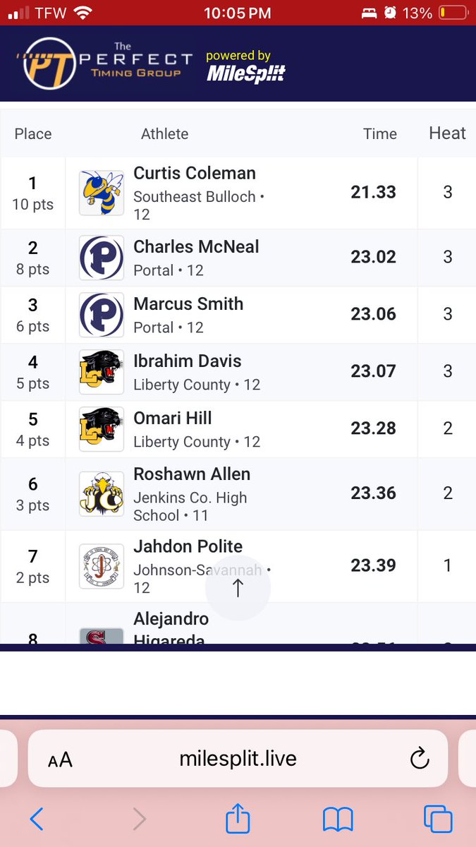 CurtColeman9's tweet photo. Southeast Bulloch High  Curtis Coleman set 2 meet records at the 21st Annual Derrick Plankenhorn Meet 2024 https://t.co/vAbMnI5Rcl