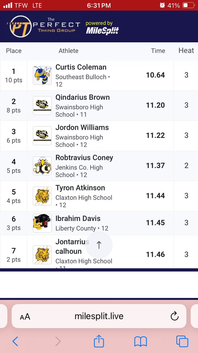 CurtColeman9's tweet photo. Southeast Bulloch High  Curtis Coleman set 2 meet records at the 21st Annual Derrick Plankenhorn Meet 2024 https://t.co/vAbMnI5Rcl