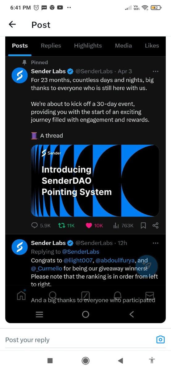 Possibility of an airdrop reward @SenderLabs falow
Repost
Twite
Comment