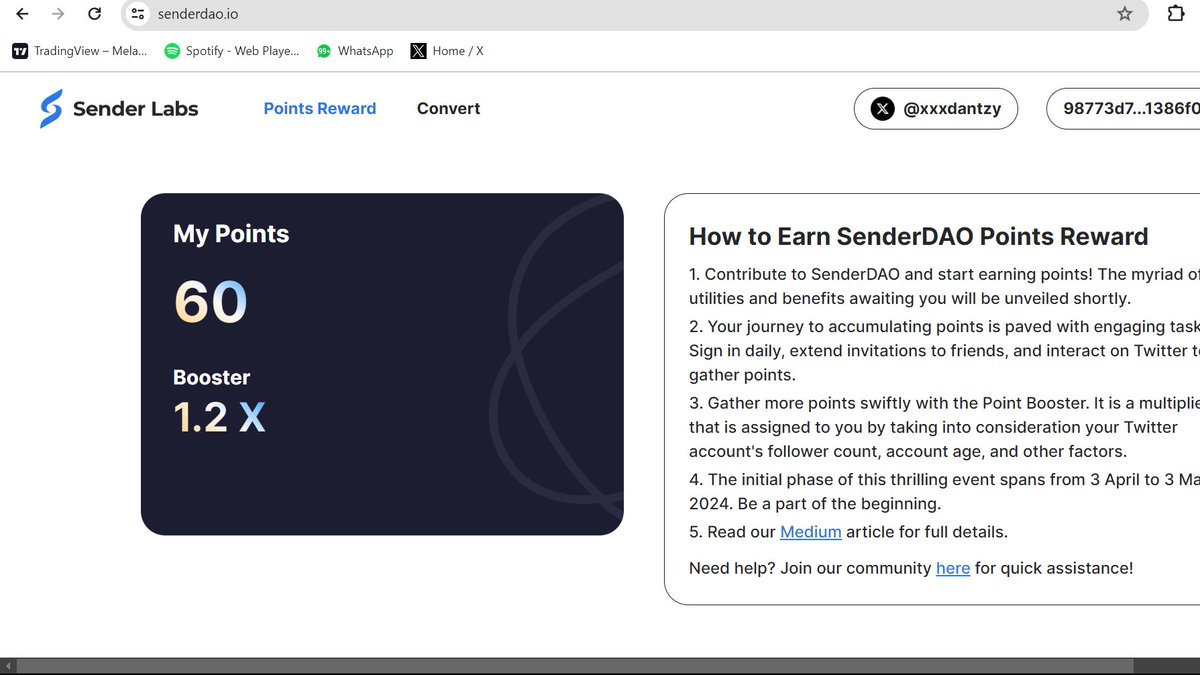 🚨Potential SenderDAO huge Airdrop!!!🚨 @SenderLabs Backed by Binance Labs! How to join this Airdrop? 👇👇👇👇👇 senderdao.io/?invite=9RSxYa… Complete all task! Done!!! LFG🚀🚀 #Airdrops #SenderLabs #SenderDAO