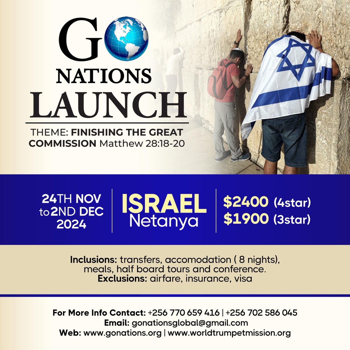 wtm_global's tweet photo. GO NATIONS is a movement to mobilize the Body of Christ-- i.e. individuals, groups, churches, ministries, and organizations— to complete the Great Commission within this generation.
​#GoNationsMovement​ ​#FinishingtheGreatCommission​ ​#MakeDisciplesOfAllNations​ ​#WillYouJoinUs https://t.co/qcMVCTChFc