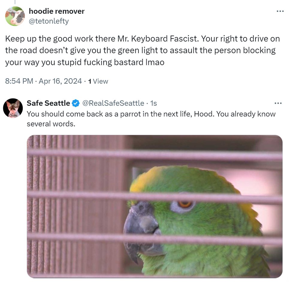 Would you get rid of a parrot just because it swore at you a lot? After all, it doesn't know what it's saying; it's just doing what it was taught. And the chicks think it's adorable.