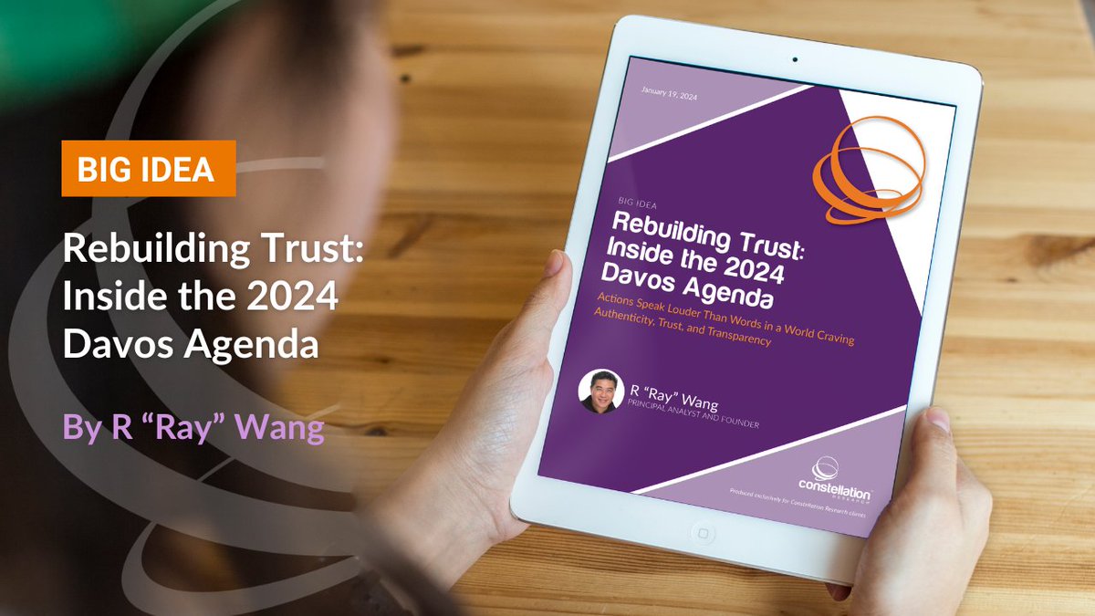 Rebuilding Trust: Inside the 2024 @Davos Agenda bit.ly/3u8m8Ag Actions speak louder than words in a world craving authenticity, trust and transparency – find out more in @rwang0’s latest report! #wef24