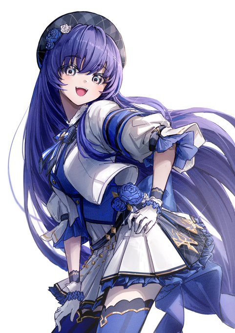 「blue thighhighs very long hair」 illustration images(Latest)