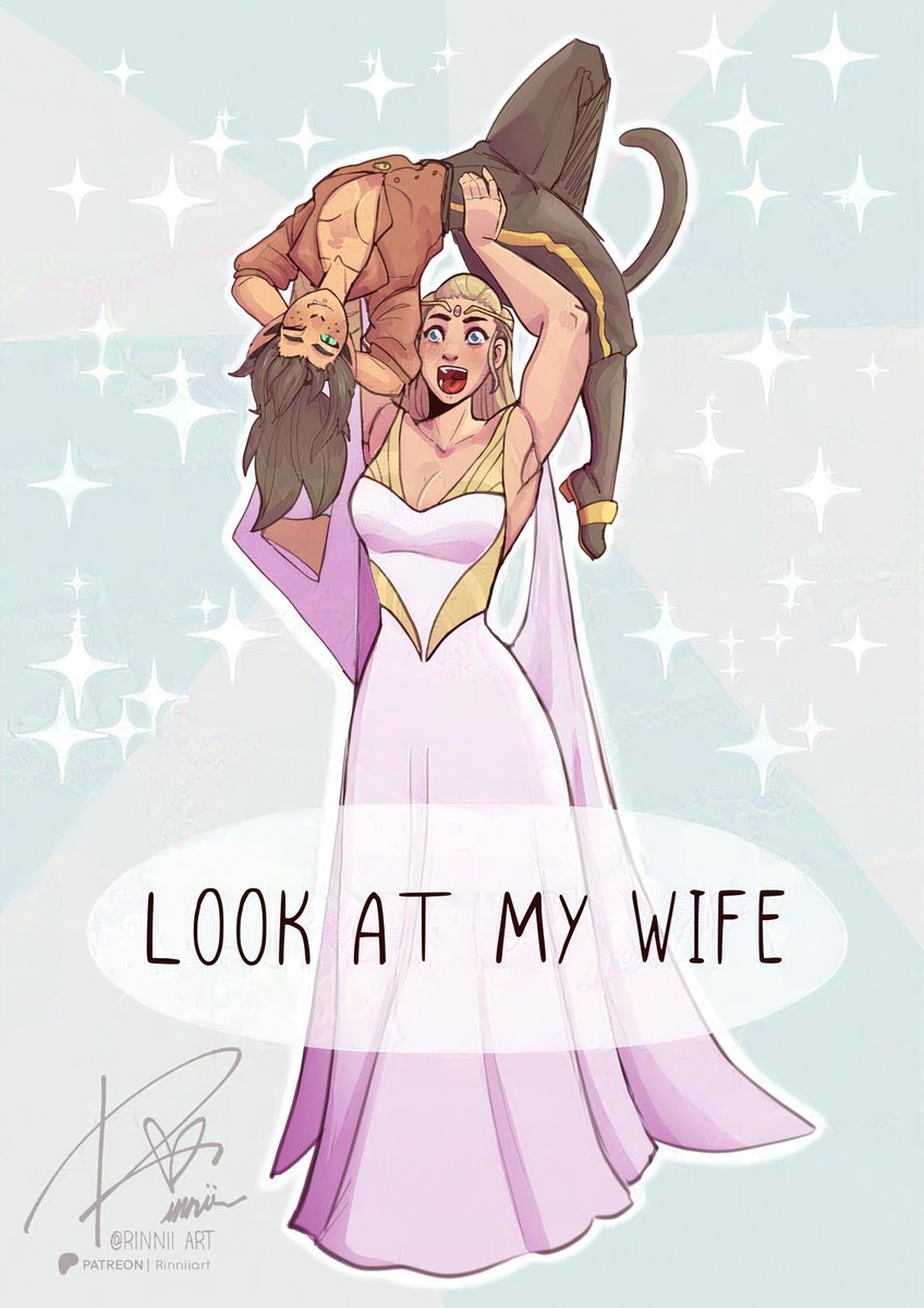 Catra just enjoying being married to this dork ~ Join my Patreon for exclusive content. #catradora #sheraandtheprincessesofpower