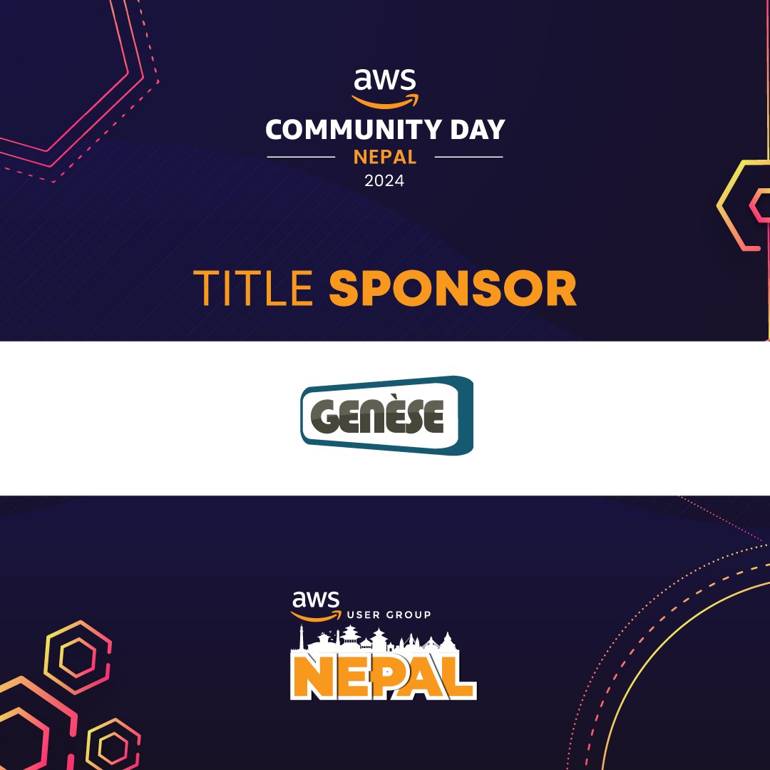 AwsugNepal's tweet photo. Introducing our Title Sponsor!🎉

AWS User Group Nepal is delighted to announce Genese Solution as the Title Sponsor for the AWS Community Day Nepal 2024.

To book your seats for the event, register here:🔗https://t.co/aCflLLyHgv

#aws #acdnepal2024 #awsusergroup #techcommunity https://t.co/eTZD8bOHYo