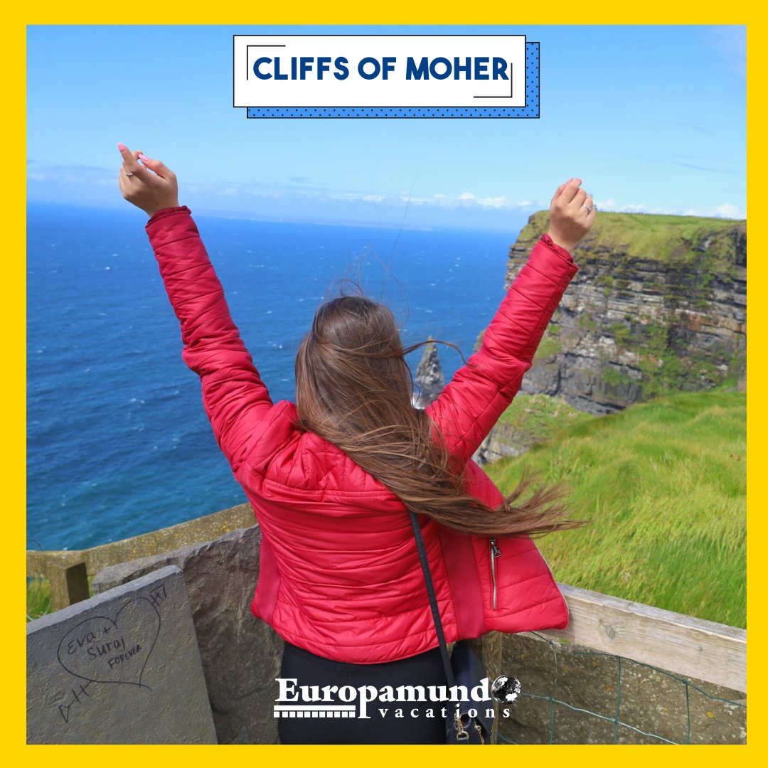 Standing on the edge of awe - Cliff of Moher's majestic cliffs and wild beauty ignite the soul's wanderlust. 🌊🏞️ #CliffsofMoher #NatureWonders #IrelandAdventures #TravelwithEuropamundo #Europamundo